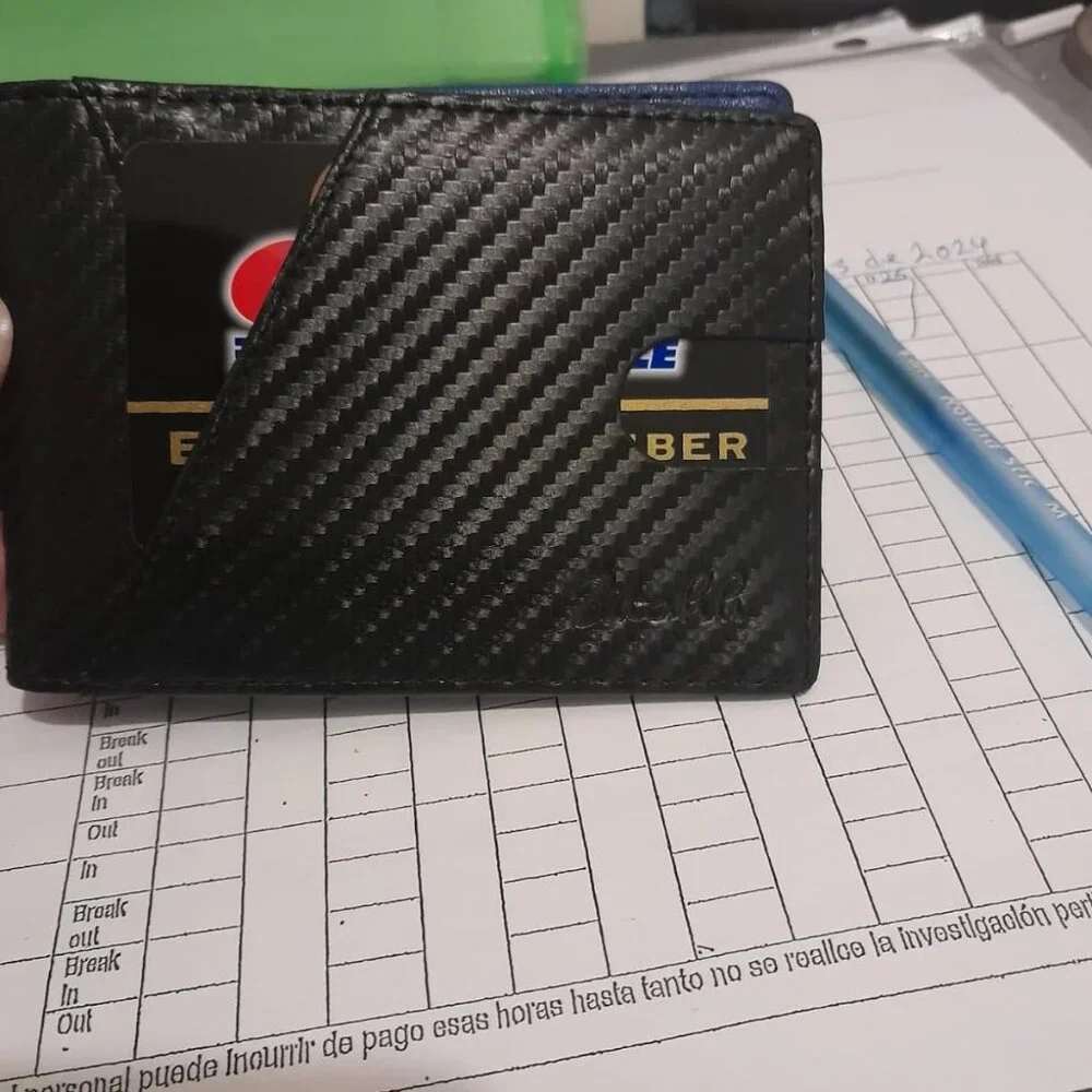 Men - with Money Clip Slim Leather Slots Credit Card Holder RFID